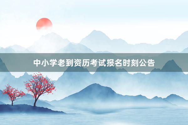 中小学老到资历考试报名时刻公告