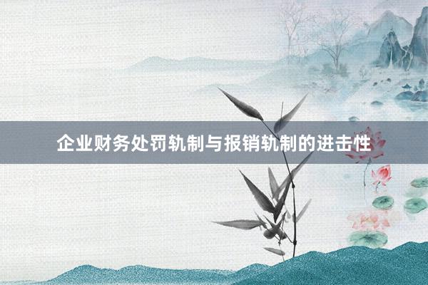 企业财务处罚轨制与报销轨制的进击性