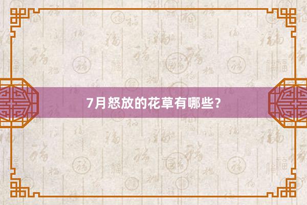 7月怒放的花草有哪些？