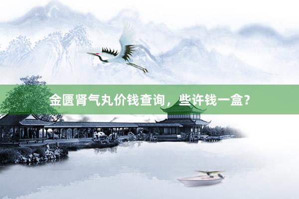 金匮肾气丸价钱查询，些许钱一盒？